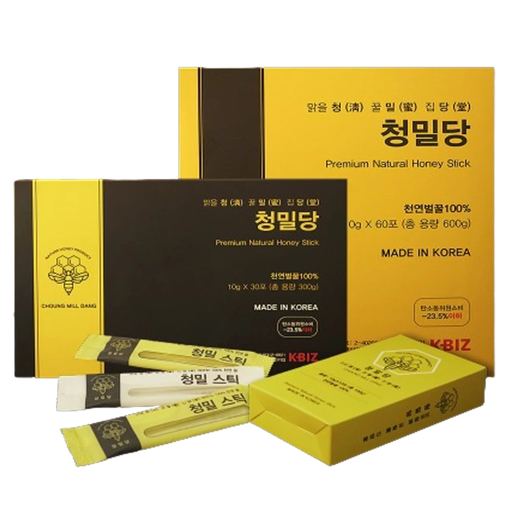 청밀당 먹기 편하고 휴대 간편한 스틱(100% 국내산) 아카시아꿀(60포) 숙취해소 면역력강화