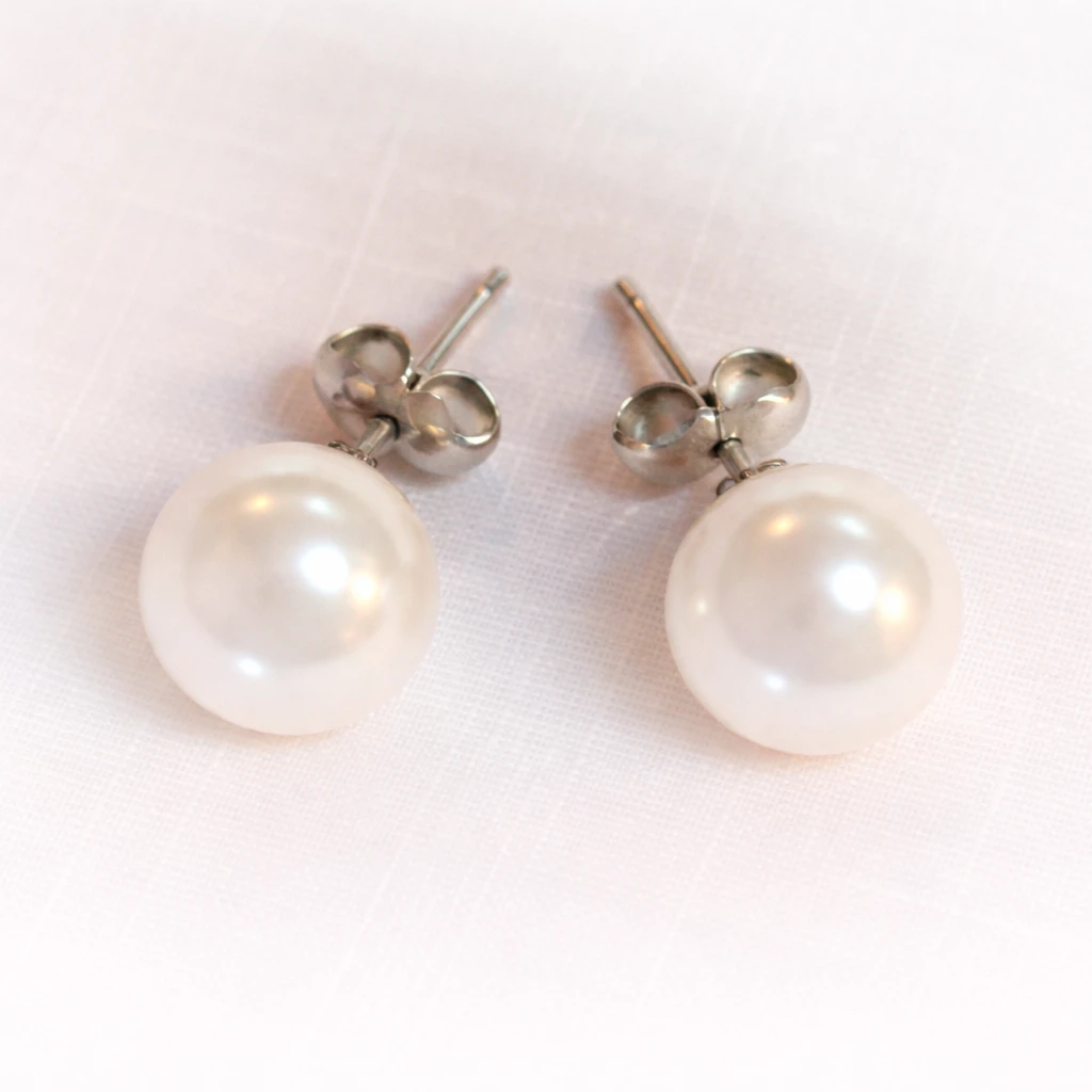 진주귀걸이 8mm (화이트,핑크,그레이,블랙 중 택1)