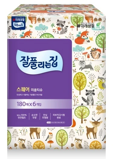 휴지잘풀리는집스퀘어미용티슈각티슈180매6개