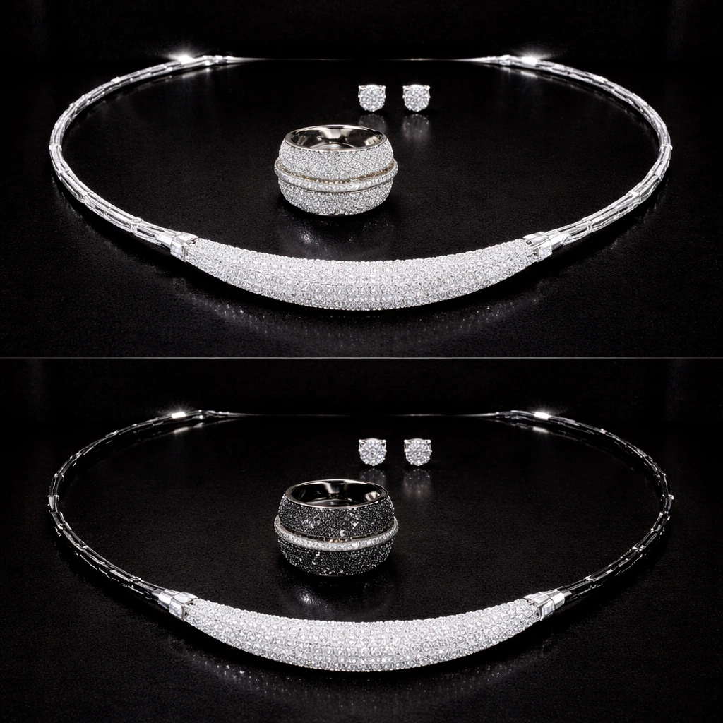 고마루 세트 (목걸이,귀걸이,반지) 블랙,화이트 중 택1