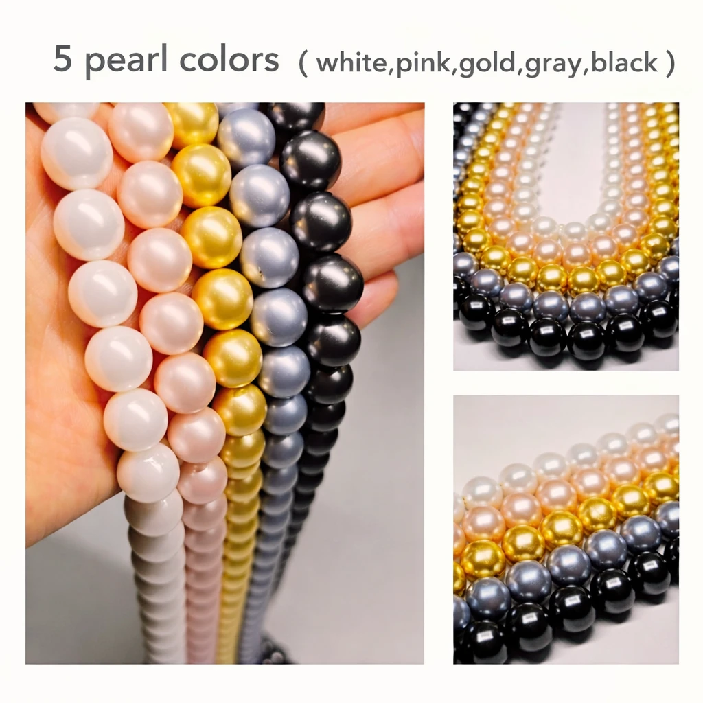 진주목걸이 8mm (화이트,핑크,골드,그레이,블랙 중 택1)